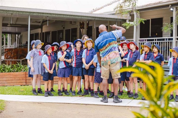 Cultural Tutor, Brian Whap with students.