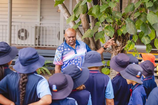 Cultural Tutor, Brian Whap with students.